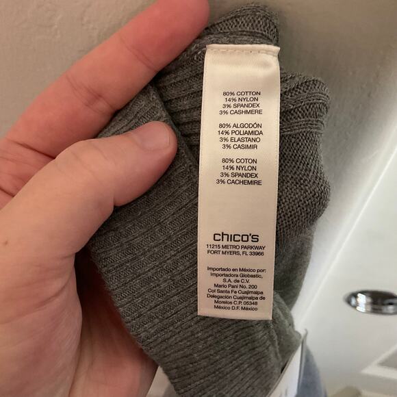 Zenergy by Chico’s Cotton Cashmere Side Rib Panel Grey Pants - Size XL NEW - Picture 6 of 7